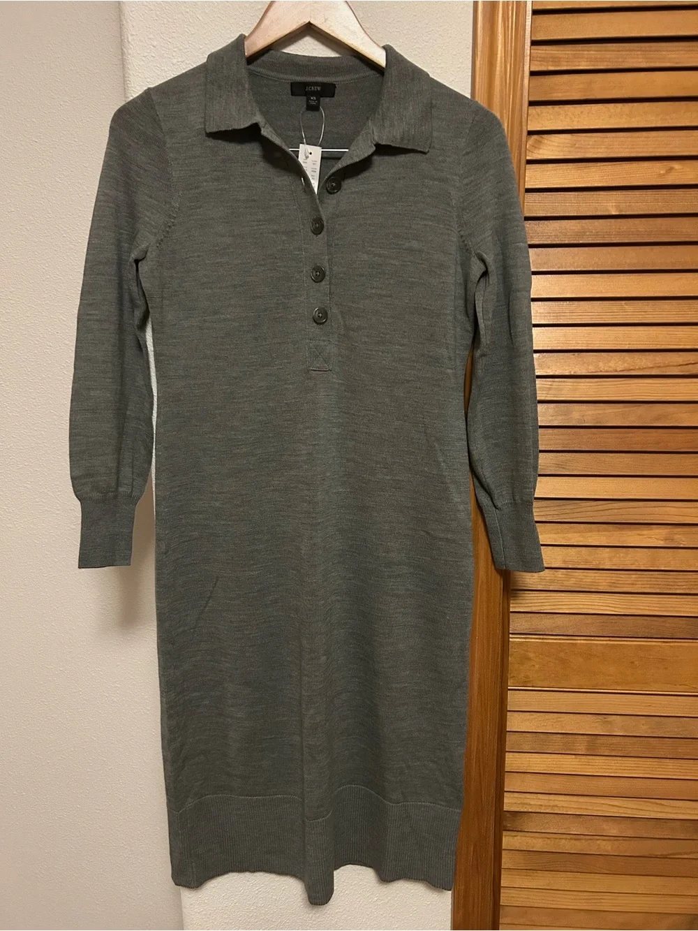 J. Crew Collared Merino Wool Sweater Dress, Size XS, NWT - Picture 3 of 10